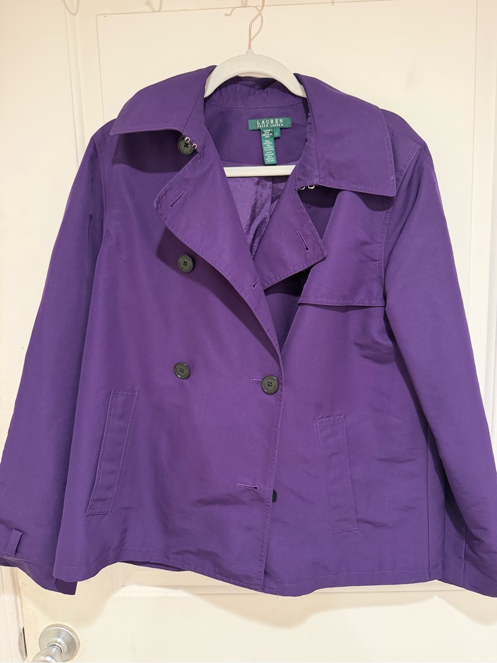 Lauren Ralph Lauren Vibrant Purple Double-Breasted Pea Coat